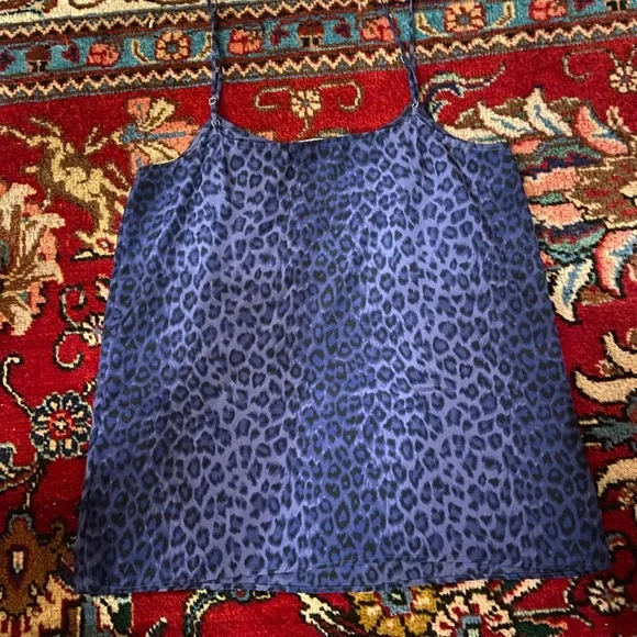 Equipment Blue Leopard Print Top - Picture 2 of 3